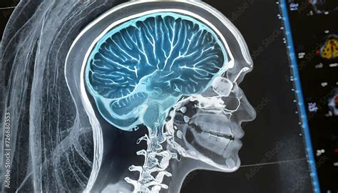 X ray image of human brain illustration. Stock Illustration | Adobe Stock