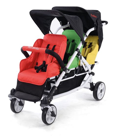 Familidoo Lightweight Stroller - 3 Seat - with FREE Rain Cover | Hopscotch School Supply