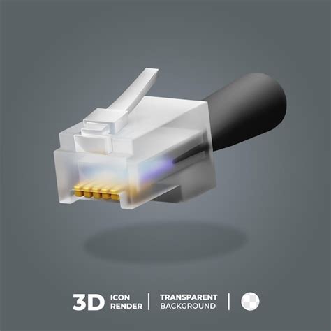 Cable lan de red de icono 3d | Archivo PSD Premium