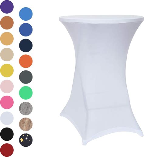 Amazon.com: Obstal Cocktail Table Covers Stretch Spandex White Cocktail ...