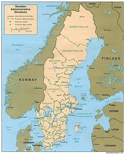 Large administrative map of Sweden. Sweden large administrative map | Vidiani.com | Maps of all ...