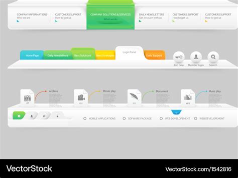 Business Website template infographic design menu Vector Image