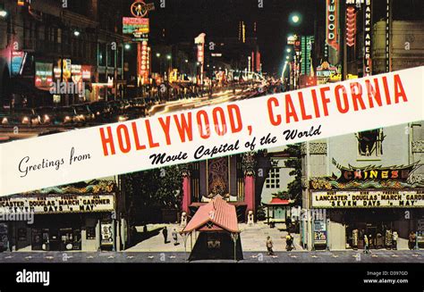 Old Hollywood postcard, circa 1950 Stock Photo - Alamy