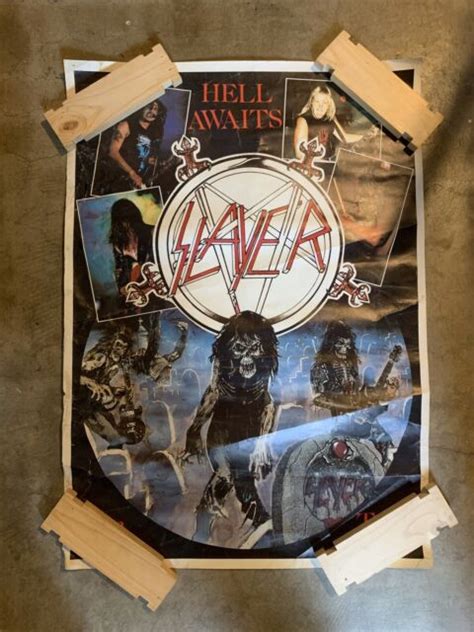 VINTAGE - SLAYER Poster - Hell Awaits Tour Promotional - 27 x 40" | eBay