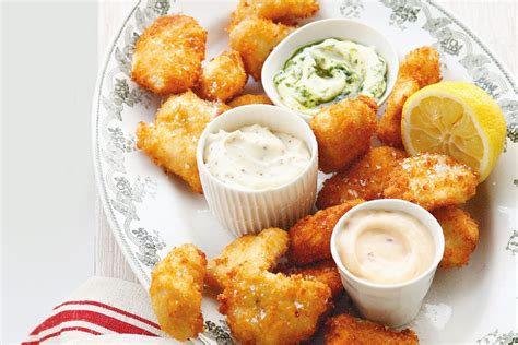 Parmesan chicken nuggets with three dipping sauces - Recipes - delicious.com.au