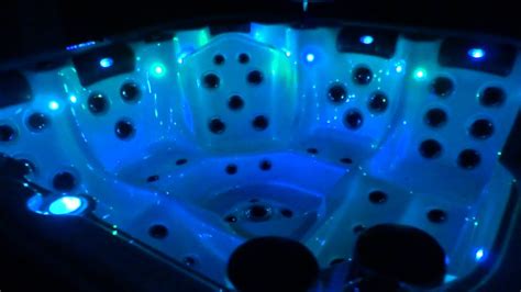 Outdoor spa hot tub jacuzzi whirlpool bath with luxurious LED light - YouTube