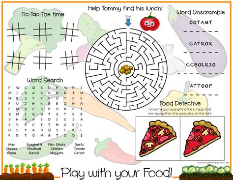 Southern Mom Loves: Play with Your Food! Printable Kids' Placemat Games