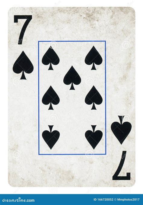 Seven of Spades Vintage Playing Card - Isolated on White Stock Photo - Image of gaming, icon ...