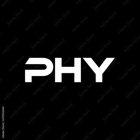 PHY letter logo design with black background in illustrator, vector logo modern alphabet font ...