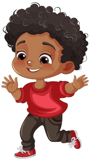 Free Vector | African American Kid Cartoon Character