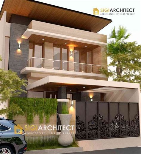 model rumah 2 lantai minimalis modern Bp Hendri | Eksterior modern ...