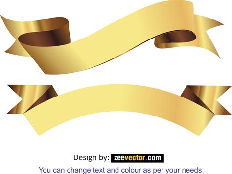 Gold Ribbon Vector - Vector Design - Cdr, Ai, EPS, PNG, SVG