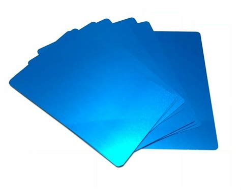 Max 84% OFF 100 Blue Anodized Aluminum Business Card Blanks Laser Engraving Sheet Metal CNC nasu ...