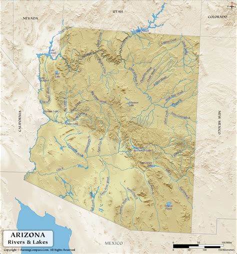 Arizona River Map, Arizona Rivers and Lakes