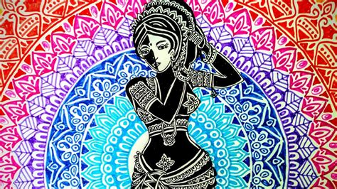 Mandala art | lady with Indian gown | Indian Art | Black and White lady ...