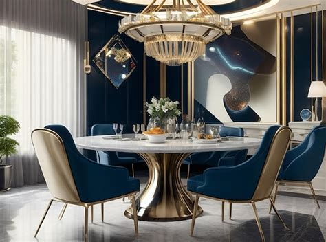 Premium AI Image | 3d rendering luxury dining set in modern luxury ...