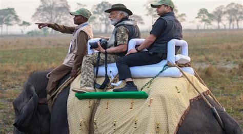 PM Modi takes elephant safari at Kaziranga National Park