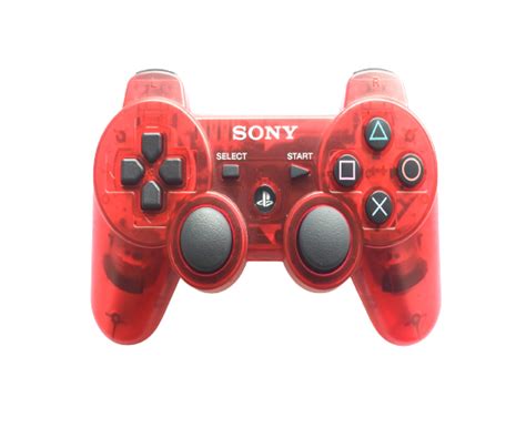 PS3 Official Dual Shock 3 Controller Transparent Red PS3 Controller - Baxtros