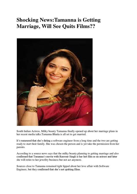 Shocking News:Tamanna is Getting Marriage, Will See Quits Films?? by ...