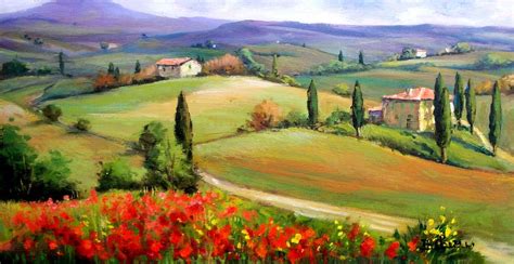 Tuscany Panorama Painting by Bruno Chirici