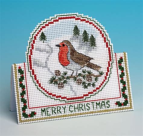 Christmas Robin 3D Cross Stitch Card Kit | Made to Order