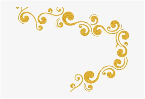 Gold Swirl Cliparts - Border Gold Glitter Png - 640x480 PNG Download ...