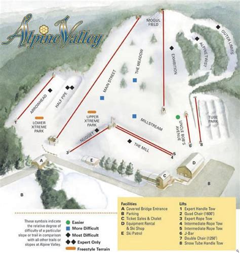 Alpine Valley Trail Map | Liftopia