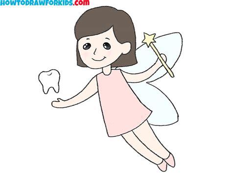 How to Draw a Tooth Fairy - Easy Drawing Tutorial For Kids