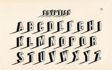 Egyptian style calligraphy fonts from Draughtsmans Alphabets by Hermann ...