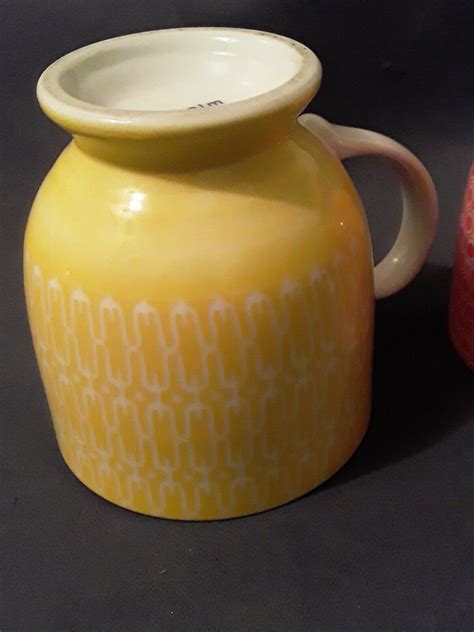 Pair West Elm Coffee Mugs, Modernist Style, Yellow And Orange Footed | eBay