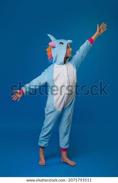 Girl Cozy Blue Unicorn Costume Full Stock Photo 2075793511 | Shutterstock