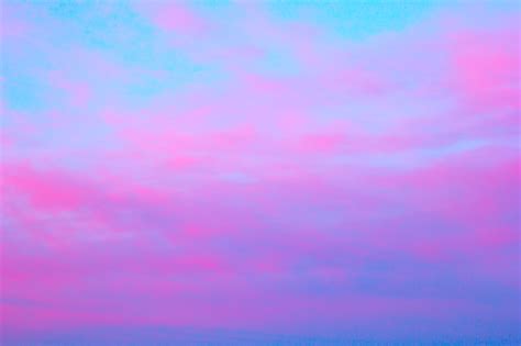 Bright Pink Clouds On A Blue Sky At The Sunset Stock Photo - Download ...