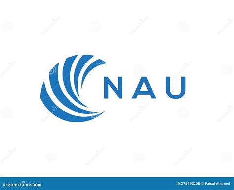 NAU Letter Logo Design on White Background. NAU Creative Circle Letter Logo Concept. NAU Letter ...