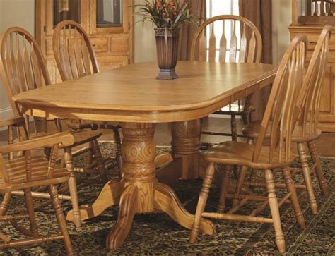 Tallis Double Pedestal Dining Table in Harvest Oak Finish - Walmart.com