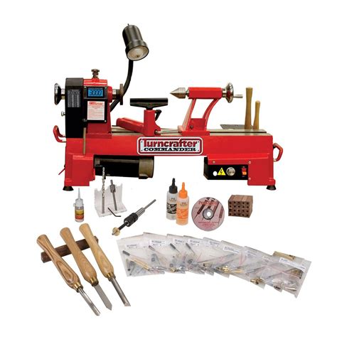 Basic Pen Making Starter Set with Turncrafter Commander 12 in. Variable Speed Midi Lathe | Wood ...