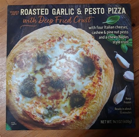 What's Good at Trader Joe's?: Trader Joe's Roasted Garlic & Pesto Pizza with Deep Fried Crust