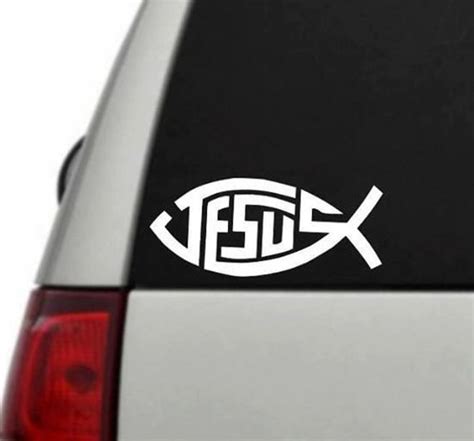 Jesus Fish car decal Christian Car decal Jesus Car decal