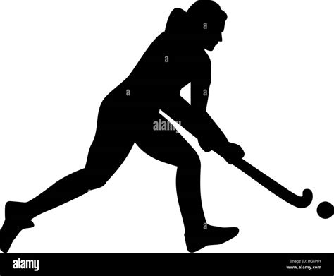 Female field hockey player silhouette Stock Vector Art & Illustration ...