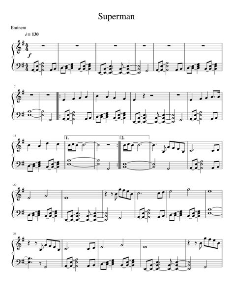 Superman Sheet music for Piano (Solo) | Download and print in PDF or MIDI free sheet music ...