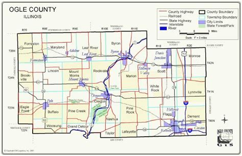 Ogle Co., IL 1875 and Current Township Maps