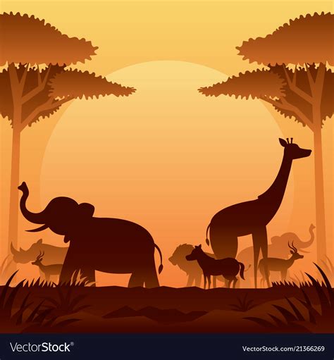African Safari Silhouette Royalty Free Vector Image - vrogue.co