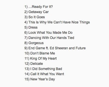 Did Taylor Swift's Reputation track list just leak? - Vogue Australia