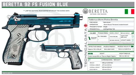 Fabbrica d'Armi Pietro Beretta - Beretta 92 FS Fusion Blue Weapons Guns, Guns And Ammo, Beretta ...