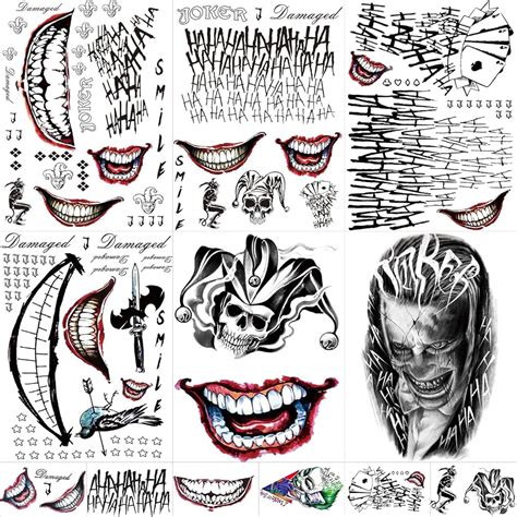 Harley Quinn temporary tattoos cosplay tattoos Suicide Squad temporary tattoos Halloween costume ...