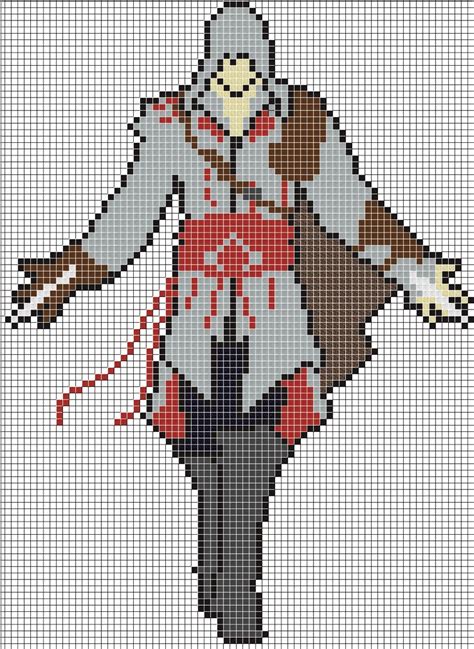 Assassins creed … | Pixel art grid, Minecraft pixel art, Anime pixel art