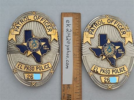 Collectors-Badges Auctions - Patrol Officer El Paso Police Texas TX 2 ...