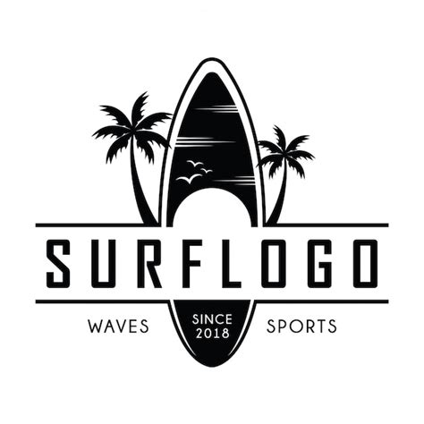 Premium Vector | Surfing logo