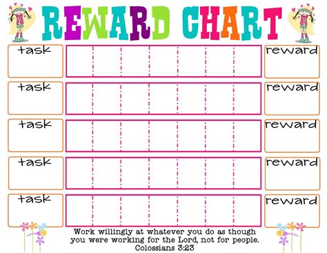 Blank Reward Chart Printable | Reward chart kids, Reward chart template, Printable reward charts