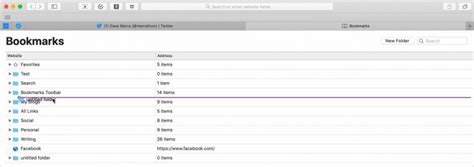How to use bookmark folders in Safari