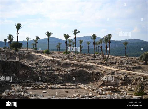 antique Megiddo Archaeological site, Jezreel Valley, Lower Galilee ...